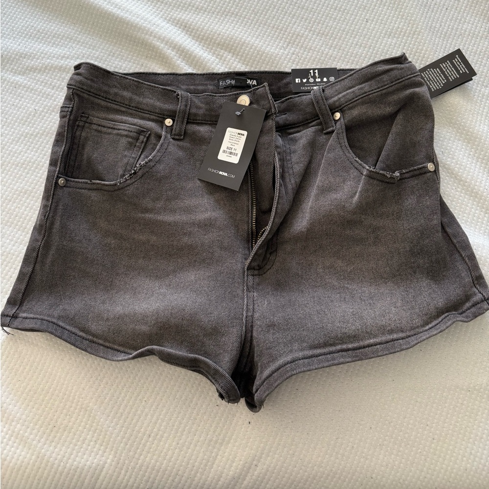 Fashion Nova Dark Gray Jean Shorts